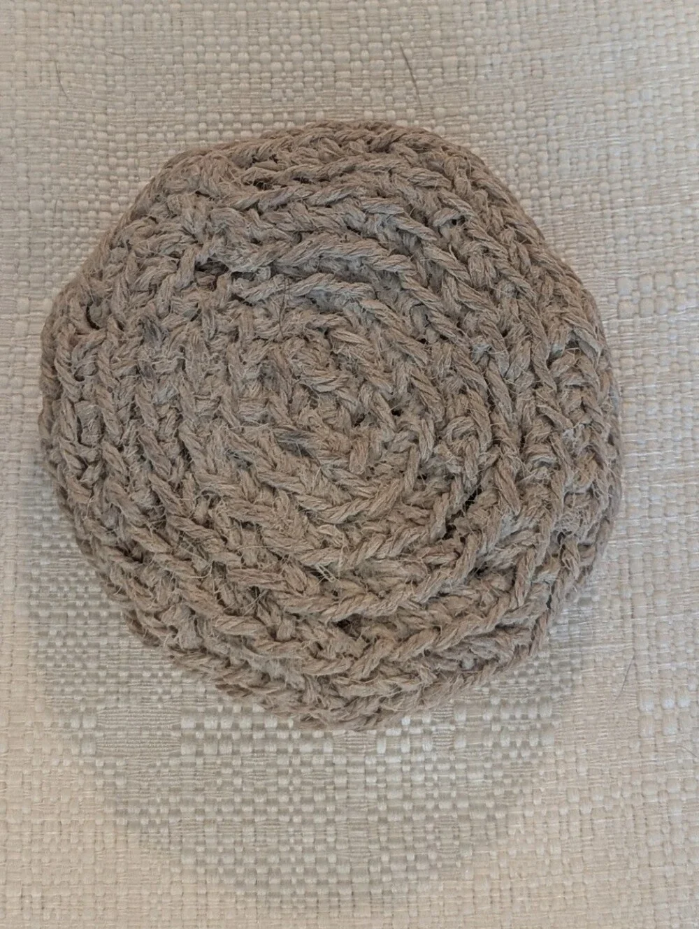 Crocheted Natural Honey Jute Crochet Small Storage Bowls